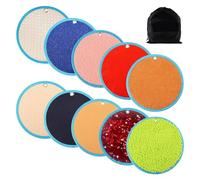 TWSOUL Tappetini sensoriali per bambini autistici, giocattoli per autismo, tappeti sensoriali, giocattoli sensoriali, dischi sensoriali (10 pezzi - A)