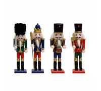 TWTCZOZ 4 Pezzi Statuetta Schiaccianoci Natalizio Trizionale Schiaccianoci Soldato Resistente Figurina Natalizia per Mensola,