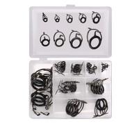 TWTCZOZ 45 Pezzi Anelli Passanti Antiusura | A Doppio Ponte, Anelli Guida con Anello in Ceramica e Scatola, Compatto, Pescatori,