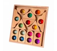 TWTCZOZ Blocchi da Costruzione Sensoriale | Blocchi Traslucidi con Vassoio, Geometrico, Gioco Incastro in Legno, per Scuola Dell'infanzia, Cameretta, Bambini, Stile A