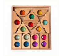 TWTCZOZ Blocchi da Costruzione Sensoriale | Blocchi Traslucidi con Vassoio, Geometrico, Gioco Incastro in Legno, per Scuola Dell'infanzia, Cameretta, Bambini, Stile B
