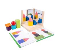TWTCZOZ Blocchi di Legno Geometrico | Apprendimento Spaziale, Gioco di Specchi in Legno, Interattivo, Set Blocchi, per Casa, Prescolari