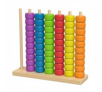 TWTCZOZ Children Arithmetic Frame Dispositivo Didattico per Bambini con Struttura Impilabile Palline Colorate Anelli Numerici Base in Legno Liscia Adatto per, XL, 15