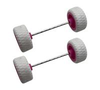 TWTCZOZ Confezione da 4 Ruote in 1/64 con Assi per Modellini di Auto Pressofuse E Camion Radiocomandati, Bianco Rosa
