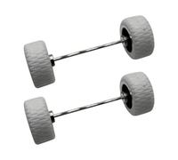 TWTCZOZ Confezione da 4 Ruote in 1/64 con Assi per Modellini di Auto Pressofuse E Camion Radiocomandati, Bianco Argento