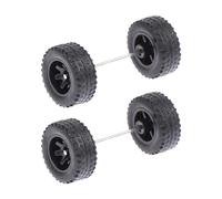 TWTCZOZ Confezione da 4 Ruote in 1/64 con Assi per Modellini di Auto Pressofuse E Camion Radiocomandati, Nero