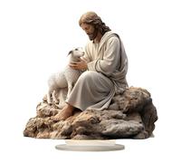 TWTCZOZ Decorazione Natalizia Da Tavola con Gesù E Le Pecorelle, Statuetta 2D in Acrilico per Le Festività.