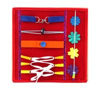 TWTCZOZ Fidget Blanket Busy Board Activity Board Preschool Learning DIY Sensory Toys Basic Life Skills Dressing Practice Hand Eye Coordination Suitable For Ch, Rosso, Taglia unica bambino