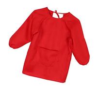 TWTCZOZ Grembiule Da Pittura per Bambini, Grembiule a Maniche Lunghe con Ampia Tasca, in Poliestere, Adatto a Bambini E Bambine, per Dipingere E Cucinare, Rosso per 1-5T, come descritto