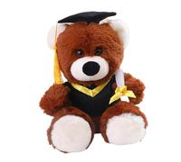 TWTCZOZ Gufo di Peluche con Abito da Laurea, Orso Bruno