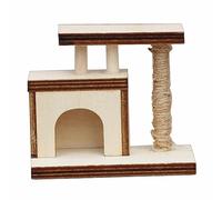 TWTCZOZ Modellino di Casetta per Gatti in 1:12 con Ripiani E Trespolo, Ideale per Allestire Un Centro per Animali Domestici in Miniatura, 6,5 x 3,5 x 5,5 cm