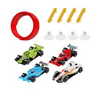 TWTCZOZ Pista da Corsa Arrotolabile, Multifunzionale E Divertente, Lunga 5 Metri, con 4 Mini Rampe per, Adatta a Bambini dai 3 Anni in su, Rosso
