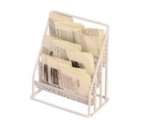 TWTCZOZ Portariviste in Miniatura, Mini Espositore per Brochure, Organizer per Giornali, Espositore per Documenti, Elegante Oggetto di Scena, Costruzione in F, Bianco
