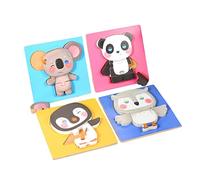 TWTCZOZ Puzzle in Legno a 4 Pezzi con Animali per Bambini - Giocattolo Educativo per Assemblare Forme, Sviluppare La creatività E Le capacità Motorie - Ideale, Stile D