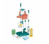 TWTCZOZ Scopa per Bambini Set Pulizia con Mop Paletta Spazzole E Base Ordinatrice Giocattolo Realistico Dimensioni Adatte alle Mani Piccole Materiale Sicuro, Verde