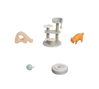 TWTCZOZ Set da 5 Pezzi Gioco Mini Gatto Accessorio Casa e Bambole con Tiragraffi E Tunnels per La Decorazione Habitat degli Animali in Miniatura Adatto per La Collezione E La Vetrina