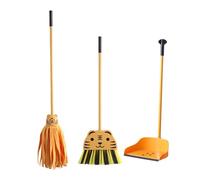 TWTCZOZ Set per Le Pulizie Domestiche per Bambini con Mini Scopa E Paletta, 3 Pezzi
