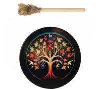 TWTCZOZ Tamburo Strumento Percussione Tamburo Cornice Drum Decorazione per Accenti Ritmici E Atmosfera Cerimoniale Lavorato a Mano in Compensato E Poliestere, Colorful Leaf
