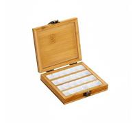 TWTCZOZ Tavolozza Portatile per Pittura Organizer Scatola Acquerelli in Legno di Bambù con Scomparti Separati Trasporto Veloce, 24 Scomparti Con Fibbia Quadrata, Colore Legno Originale