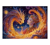 TWYYDP Puzzle 1000 Pezzi Puzzle Adulti,Segno Zodiacale Capricorno Puzzle,Puzzle in Legno per Decorazioni Murali