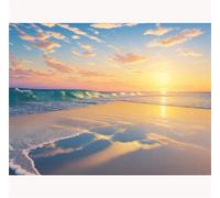 TWYYDP Puzzle 1500 Pezzi per Adulti,Scenario Dorato Del Tramonto Sulla Spiaggia,Puzzle di Legno,Decor Murale per Soggiorno e Camera Da Letto