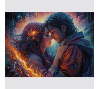 TWYYDP Puzzle Coppia Sotto Una Forte Pioggia Puzzle 520 Pezzi per Adulti Puzzle in Legno Difficili