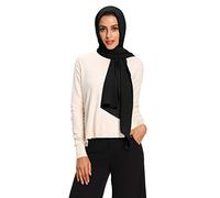 Txameru Hijab - Sciarpa da donna in chiffon, scialle lungo - Nero - Large