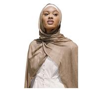 Txameru Hijab - Sciarpa da donna in rayon musulmano, con frange, Cammello, Large
