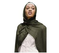 Txameru Hijab - Sciarpa da donna in rayon musulmano, con frange, Oliva, Large