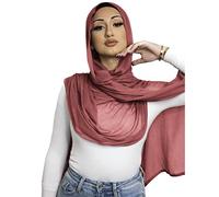 Txameru Sciarpa Hijab in viscosa di cotone da donna, Rosy, Prossoefinito