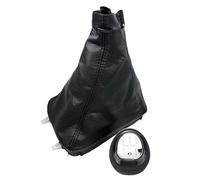 TXBZQKJ Cuffia Leva Cambio, Pomello Leva Cambio per Saab 93 9-3 SS 2003-2012, 5/6 velocità Gear Shift Manopola Frame Kit Pelle Nero con Cuciture,Silver-5 Speed