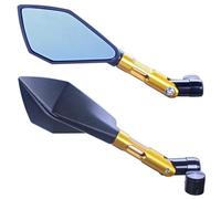 TXDBD Specchietto Retrovisore Laterale Per Moto Per Yamaha MT-01 MT-02 MT-03 MT-07 MT-125 MT-10 FZ1 FZ16 XJ6, Riflettore Sinistro E Destro parcheggio specchietto(Oro,Corto)