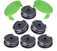 Txdzking 6 Tagliaerba Bobina Filo e 2 Coperchio Compatibile con Greenworks G40LT G40LTK2 G40LTK2x,Doppio Filo Tagliabordi 40V