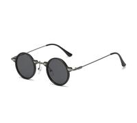 TXFXZXZ Retro steampunk piccoli uomini rotondi hip hop occhiali da sole donne lenti oceaniche chiare ombra UV400 occhiali femminili montatura, multicolore, taglia unica