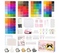 TXGSDXS Perline da Stirare 62000 Pezzi, Kit Creativo 120 Colori 2,6 mm | Include tavole, schemi, carta da stiro e pinzette: kit completo per creare decorazioni personalizzate e progetti fai da te