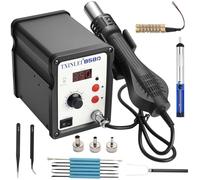 TXINLEI Stazione di saldatura 858D 110V, display digitale SMD stazione di rilavorazione ad aria calda Kit saldatore pistola termica, pinzette, pompa dissaldante