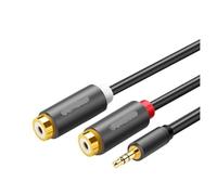 TXJZUQPJ Cavo audio Cavo di collegamento audio 1/2 da 3,5 mm a cavo adattatore a doppia testa rosso e bianco femmina 1/2 0,25 M(3.5 revolution double lotus mother)
