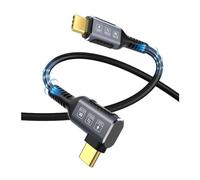 TXJZUQPJ Cavo dati USB4 Gomito a 90° Cavo di ricarica rapida da 240 W Cavo con funzionalità complete di proiezione dello schermo ad alta velocità 8K60Hz da 40 G(1.5m)