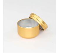 TXLEAPEY 100 Pezzi di Latta for Candele in Alluminio da 50 ml Multicolore Rotonda in Metallo Contenitore for Candele Barattolo for Candele aromaterapia lattina di Metallo sigillata(Gold)