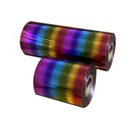 TXLEAPEY 16 cm x 120 Metri Arcobaleno Stampa a Caldo Foglio di trasferimento di Calore tovagliolo doratura Carta in PVC Rilievo(8CM Rainbow)