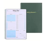 TXLEAPEY 2 Pezzi 120 Pagine Agenda Giornaliera Non Datata Lista Delle Cose Da Fare Quaderno Con Programma Orario Regolden-Book(Green)