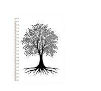 TXLEAPEY 3 Pezzi Quaderno A Spirale Albero Della Vita Fede Credenza Ispirazione Super Pianta Diario Nero Bianco Copertina Artistica Riga Vuota(Color-5)