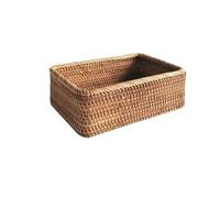 TXLEAPEY Cesto portaoggetti intrecciato a mano, vassoio in rattan, cestino in vimini, for pane, frutta, colazione, tè, da picnic, cucina(AL)
