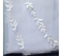 TXLEAPEY Velo da Sposa con Bordo in Pizzo, veli da Sposa con Bordo Sottile a smerlo, mantiglia da cattedrale(White,100cm)