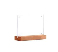 TXLEAPEY Wood Photo Frame A6 Desk Sign Holder Table Menu Card Price Tag Display Office Signboard Stand(01)
