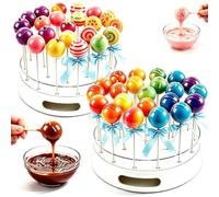 Txmyxgs Alzata rotonda per lecca-lecca con 2 fori, 22 fori trasparente per decorare e presentare lecca lecca-pop,in acrilico, Supporto per Cake Pops per Matrimoni Compleanni Natale Feste