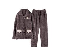 TXQHD I Pigiami da Uomo Larghi e Spessi in Pile Corallo per l'arredamento della casa Possono Essere indossati al di Fuori dell'Abito di Mezza età