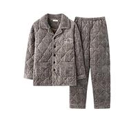 TXQHD Servizio a Domicilio Pigiama Trapuntato Spesso a Tre Strati in Velluto da Uomo Flanella Invernale e per Giovani di Mezza età Taglie Forti