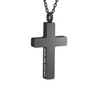 TXQHDHX Cremation Cross Necklace for Ashes Stainless Steel Cross Urn Pendant with Mini Keepsake Ashes Holder Memorial Jewelry - with Me Always