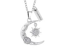 TXQHDHX Customize Urn Necklace - Cremation Jewelry for Ashes Pendant Moon And Sun And Rosewith for Women Men Personalized Necklaces Engraved Names